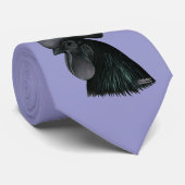 Cravate Tête de Rooster Ayam Cemani (Roulé)