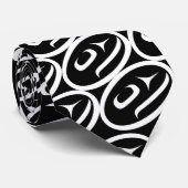 Cravate Tête de truite saumon noir et blanc (Roulé)