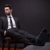 Cravate Tête de vache à rancher pour fermier bleu et or