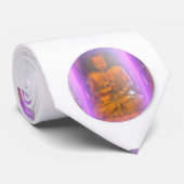 Cravate tête pourpre bouddha blanc (Roulé)
