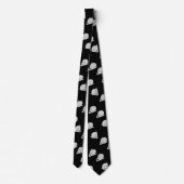 Cravate Têtes de gobelin gris sur noir (Dos)