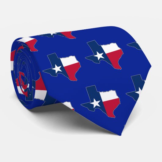 Cravate Texas Lone Star State Drapeau et carte Plan Texan (Roulé)