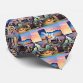 Cravate Texas Shape Cowboys BBQ Pit Et Feu De Campagne (Roulé)