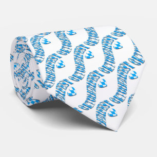 Cravate Text in Bavarian Flag Pattern Oktoberfest