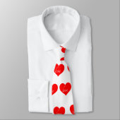 Cravate Texte d'amour blanc au coeur rouge (Attaché)