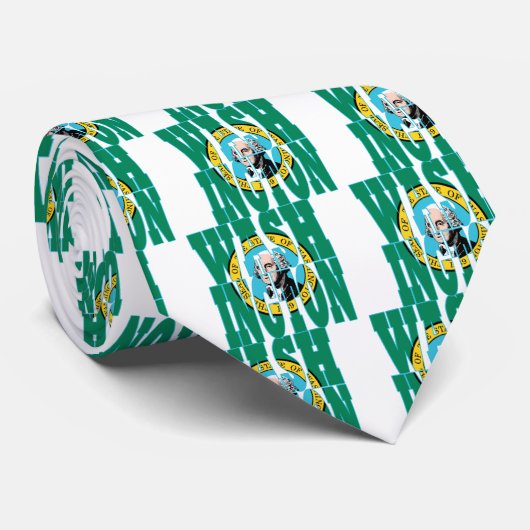 Cravate Texte du drapeau de l'état de Washington (Roulé)