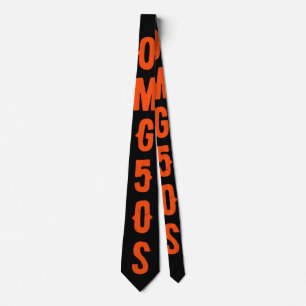 Cravate Texte personnalisé en orange Belle couleur noire