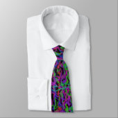 Cravate Texture Abstrait Multicolore Vibrant (Attaché)