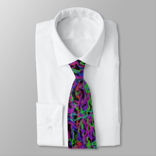 Cravate Texture Abstrait Multicolore Vibrant (Attaché)