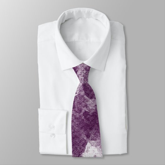 Cravate Texture aquarelle violet prune profond (Attaché)