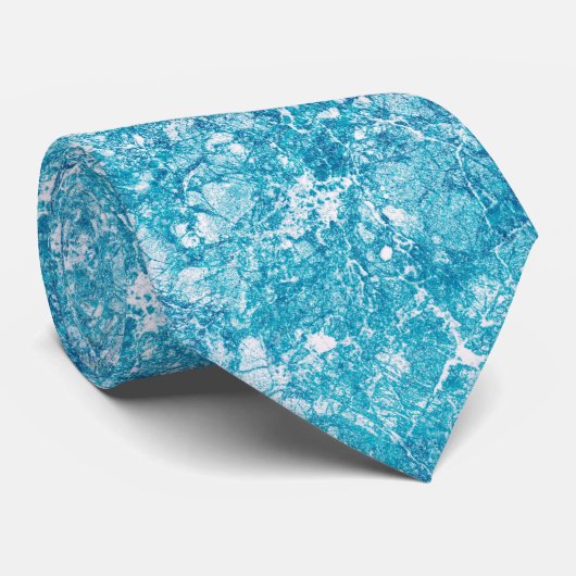 Cravate Texture bleu et Marbre blanc (Roulé)