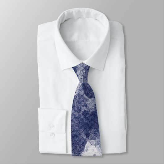 Cravate Texture d'aquarelle bleu marine profond (Attaché)