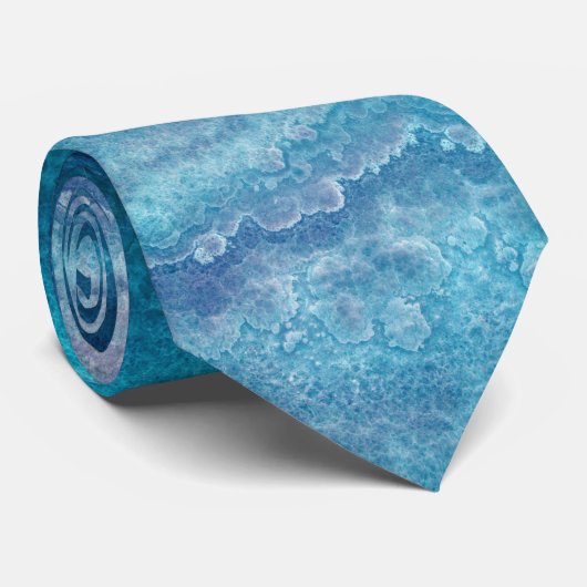 Cravate Texture de l'Agate Vert de la Mer Bleue (Roulé)