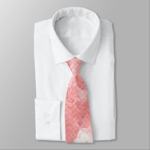 Cravate Texture de marbre aquarelle Rose Pêche poussiéreus
