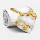 Cravate Texture de marbre d'aluminium d'or (Roulé)