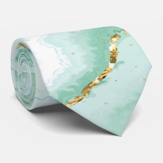 Cravate Texture de marbre vert pastel (Roulé)