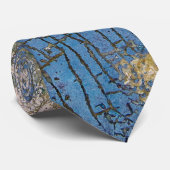 Cravate texture de peinture bleue grungy craquelée (Roulé)