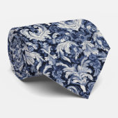 Cravate Texture de soie en motif bleu et blanc (Roulé)