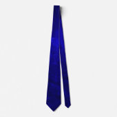 Cravate texture en cuir bleu vif (Devant)