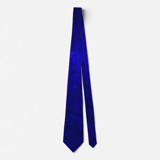 Cravate texture en cuir bleu vif (Devant)