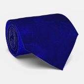 Cravate texture en cuir bleu vif (Roulé)