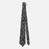 Cravate Texture en cuir brillant avec perles d'or (Devant)