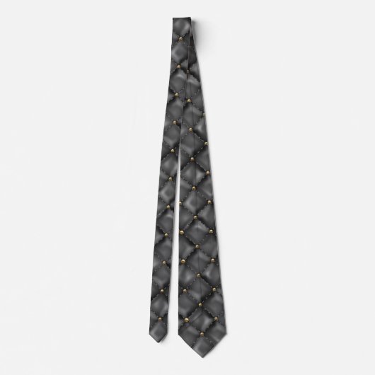 Cravate Texture en cuir brillant avec perles d'or (Dos)