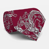 Cravate Texture en cuir de dragons argentés (Roulé)