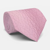 Cravate texture en cuir rose (Roulé)