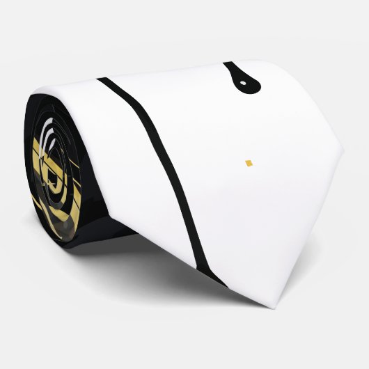 Cravate Texture en marbre d'encre noire et or (Roulé)