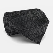 Cravate Texture nervurée en motif gris et noir (Roulé)