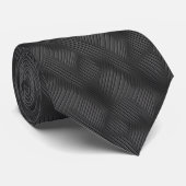 Cravate Texture nervurée en motif gris et noir (Roulé)