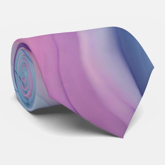 Cravate Texture ondulée Abstraite bleu, rose, violet (Roulé)