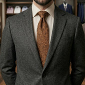 Cravate Texture Paisley Marron
