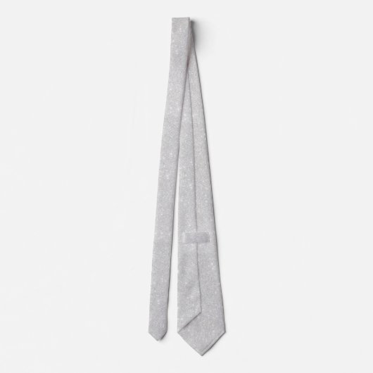 Cravate Texture Parties scintillant argent blanc brillant  (Dos)
