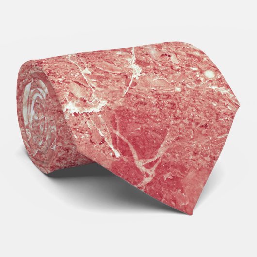 Cravate Texture rose en marbre d'or (Roulé)