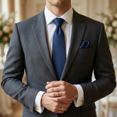 Cravate Texture Tissée Mélange Bleu Royal