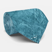Cravate texture turquoise crique avec parties scintillant (Roulé)