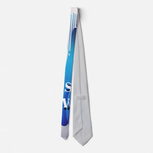 Cravate The Architectural Blue Modernist Statement Tie (Dos)