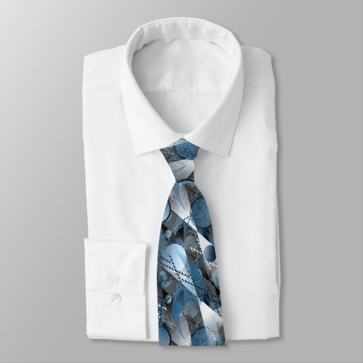 Cravate The blue and the gray. Abstraction. (Attaché)