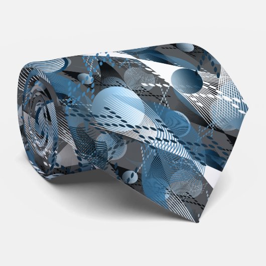 Cravate The blue and the gray. Abstraction. (Roulé)