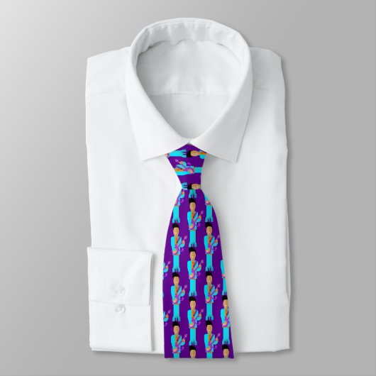 Cravate The Purple Pixie – Funk Legend Pattern Tie (Attaché)