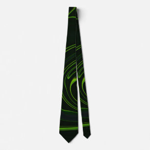 Cravate The Unique Black and Green Abstract Stripes