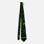 Cravate The Unique Black and Green Abstract Stripes (Dos)