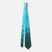 Cravate Thème papillons bleu et vert, motif d'insectes (Dos)