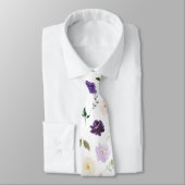 Cravate Thème PixDezines H2 Fleurs Teintes Violettes (Attaché)