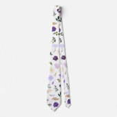 Cravate Thème PixDezines H2 Fleurs Teintes Violettes (Devant)