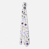 Cravate Thème PixDezines H2 Fleurs Teintes Violettes (Dos)