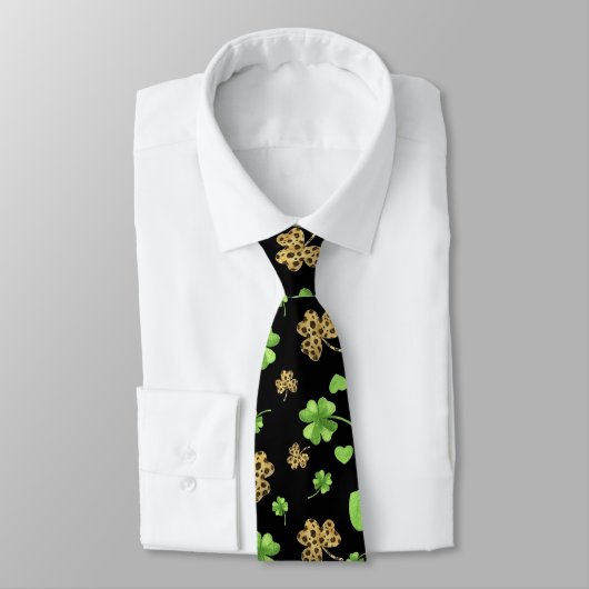 Cravate Thème Shamrock irlandais (Attaché)