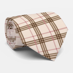 Cravate Thompson écossais écossais écossais beige brun mot
